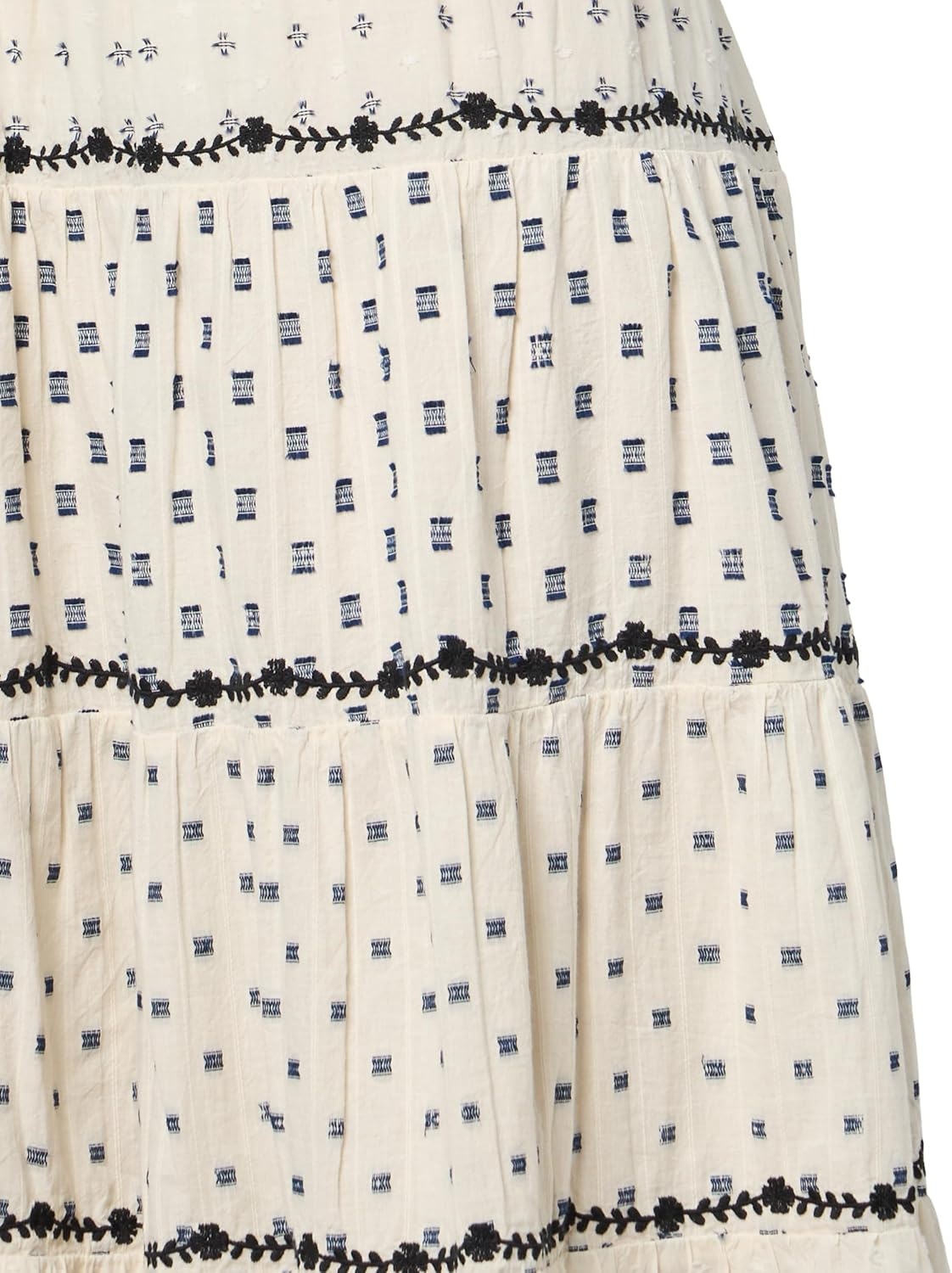 image:imageLucky Brand Womens Textured Patchwork Maxi SkirtCream
