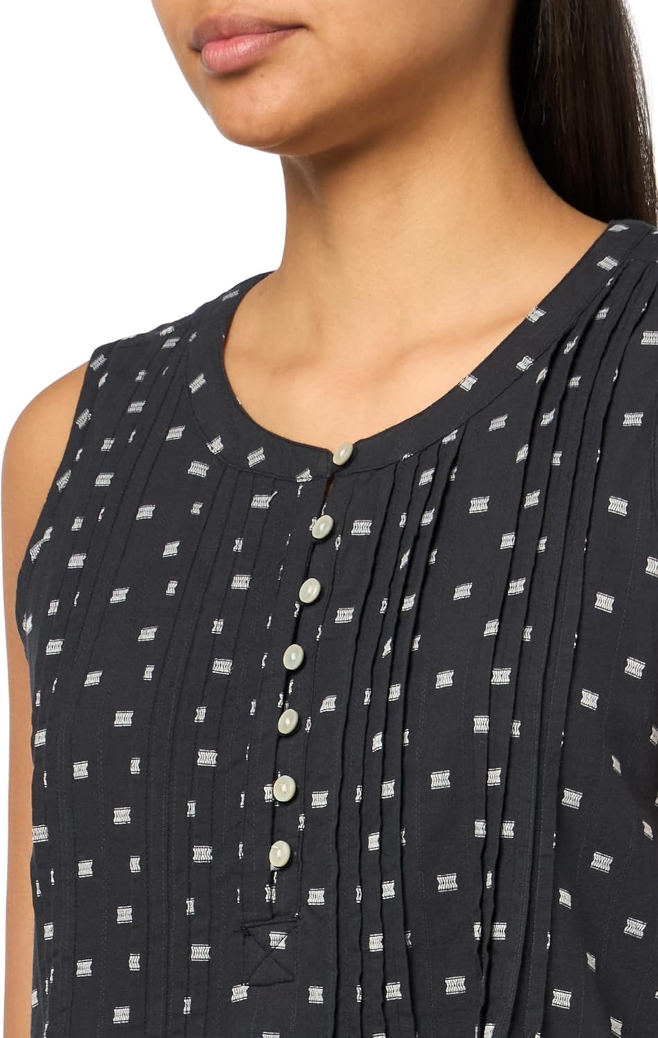 image:imageLucky Brand Womens Textured Pintuck Mini DressJet Black