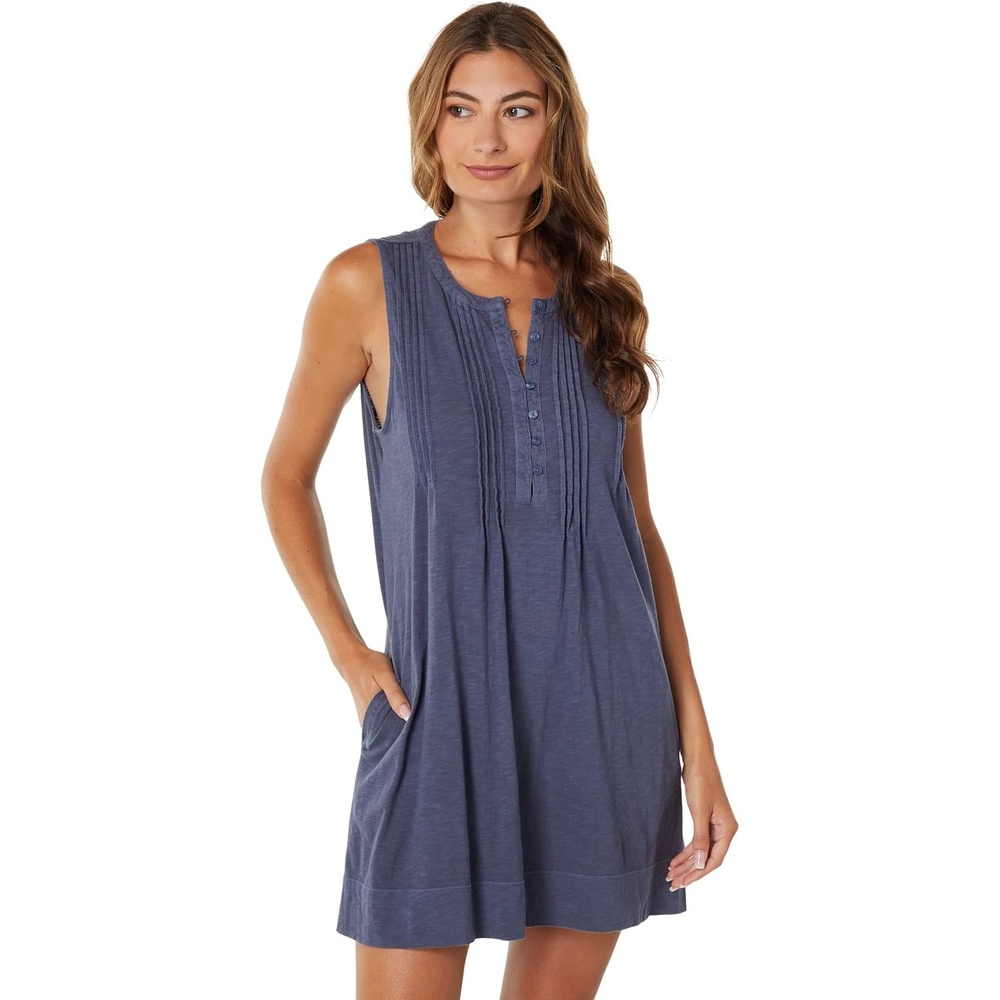 image:imageLucky Brand Pin Tuck Knit Mini DressNight Shadow Blue