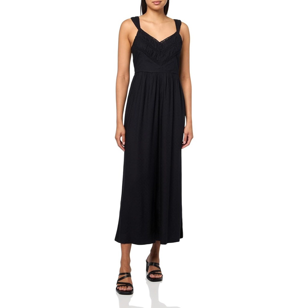 image:imageLucky Brand Womens Ruched Lace Wide Leg JumpsuitMeteorite