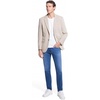 Lucky Brand Men’s Heather Knit Sport Coat, Slim Fit, Plaid Pattern, 2 Button, Notch Collar(Tan)