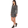Lucky Brand Printed Tie Front Dress Dress(Black/Multi)