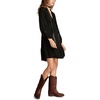 Lucky Brand Women’s Exploded Cutwork Long Sleeve Mini(Caviar)