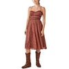 Lucky Brand Women’s Lace Up Chiffon Midi Dress(Brown Multi)