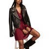 Lucky Brand Women’s Long Sleeve Satin Mini Dress(Berry)