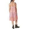 Lucky Brand Women’s Mixed Print Tie Sleeve Tiered Dress(Peach Multi)