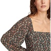 Lucky Brand Women’s Printed Square Neck Long Sleeve Mini(Red Floral)