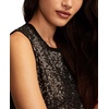 Lucky Brand Women’s Sequin Shift Mini Dress(Matte Black Sequin)