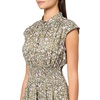 Lucky Brand Women’s Smocked Dropped Waist Midi Shirt Dress(Olive Floral)