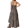 Lucky Brand Women’s Women’s Paisley Tiered Maxi Dress(Raven Multi)