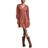 Lucky Brand Women’s Exploded Cutwork Long Sleeve Mini(Sable)