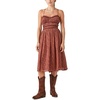 Lucky Brand Women’s Lace Up Chiffon Midi Dress(Brown Multi)