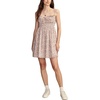 Lucky Brand Women’s Women’s Printed Smocked Sweetheart Mini(Pink Champagne Multi)