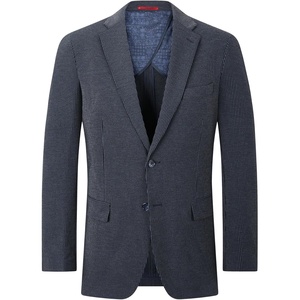 Lucky Brand Men’s Heather Knit Sport Coat, Slim Fit, Plaid Pattern, 2 Button, Notch Collar(Navy)