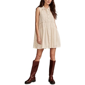 Lucky Brand Women’s Lucky Brand Women’s Collared Tiered Dress(Turtledove)
