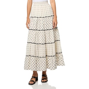 Lucky Brand Women’s Textured Patchwork Maxi Skirt(Cream)