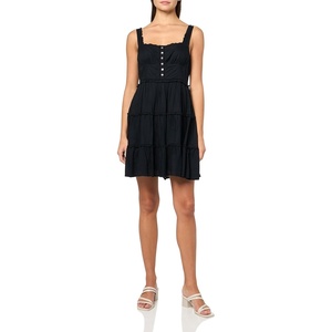 Lucky Brand Women’s Tiered Ruffle Corset Mini Dress(Meteorite)