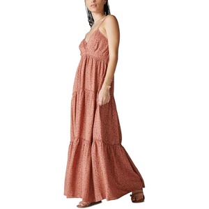 Lucky Brand Women’s Women’s Paisley Tiered Maxi Dress(Aragon Multi)
