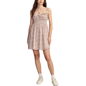 Lucky Brand Women’s Women’s Printed Smocked Sweetheart Mini(Pink Champagne Multi)