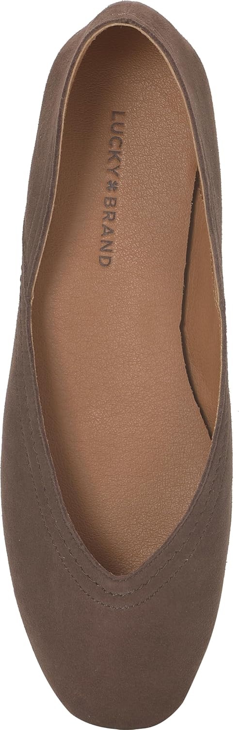 image:imageLucky Brand Womens Alba Ballet Square Toe FlatsCappucino