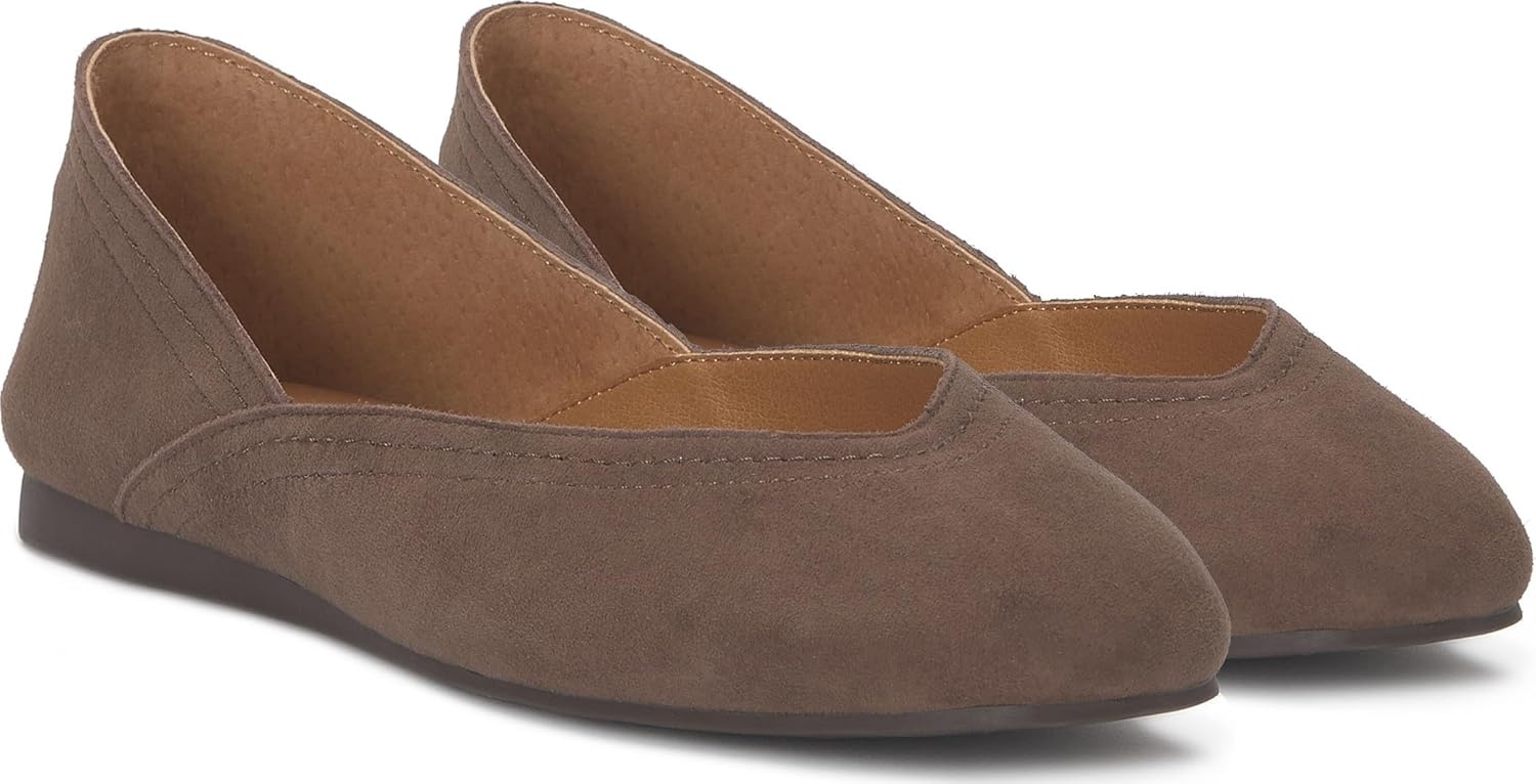 image:imageLucky Brand Womens Alba Ballet Square Toe FlatsCappucino