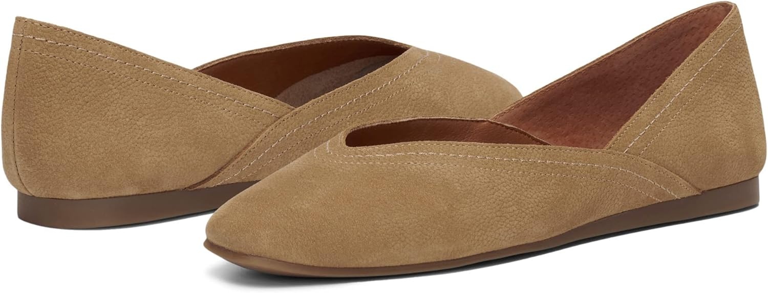 image:imageLucky Brand Womens Alba Ballet Square Toe FlatsDistressed