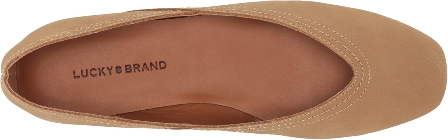 image:imageLucky Brand Womens Alba Ballet Square Toe FlatsDistressed Natural