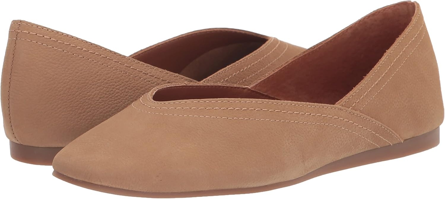 image:imageLucky Brand Womens Alba Ballet Square Toe FlatsDistressed Natural