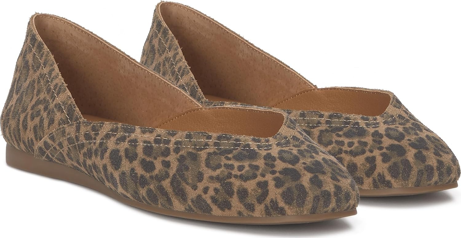 image:imageLucky Brand Womens Alba Ballet Square Toe FlatsNatural Leopard
