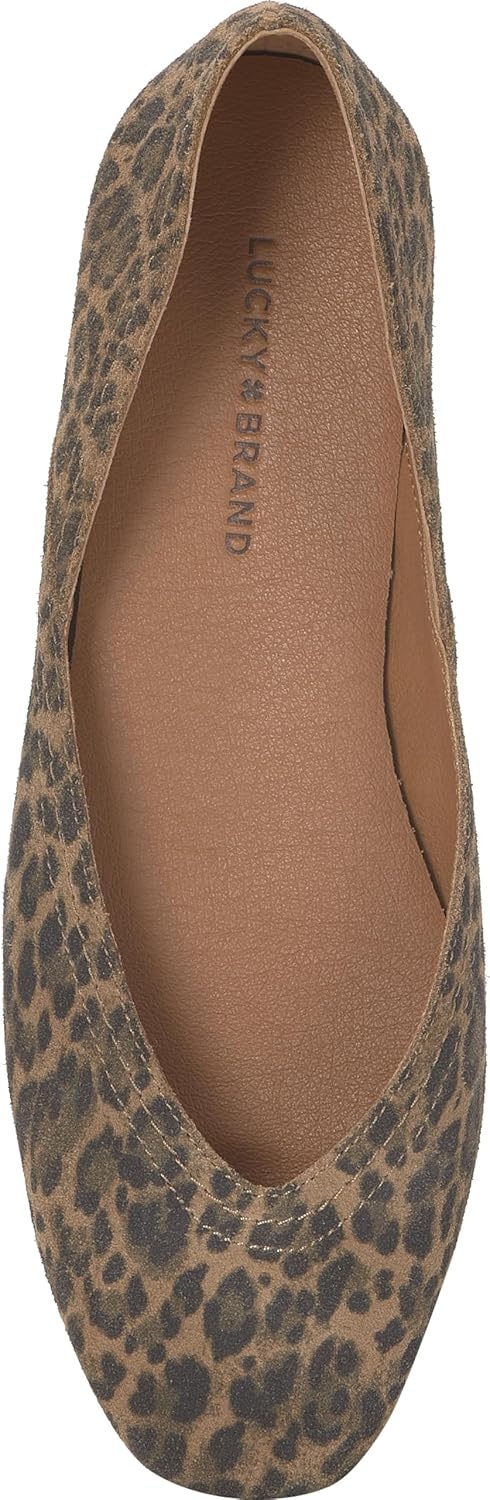 image:imageLucky Brand Womens Alba Ballet Square Toe FlatsNatural Leopard