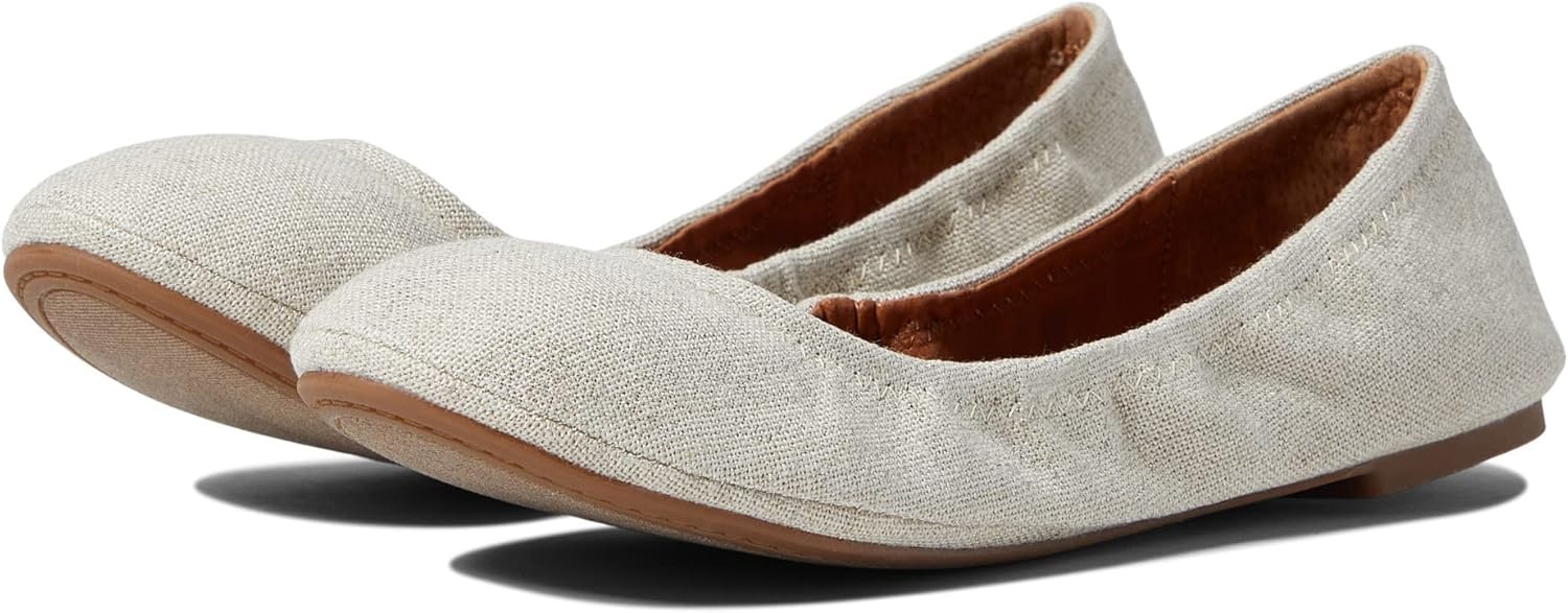 image:imageLucky Brand Womens Emmie Ballet FlatsNaturalPlatinum Linen