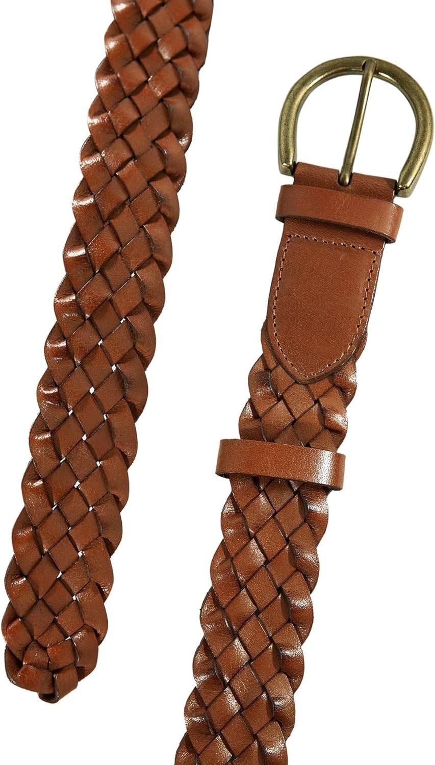image:imageLucky Brand Womens Fashion Leather Belt Stylish Trend Classic Modern Jean Pant Skirt DressWoven Tan