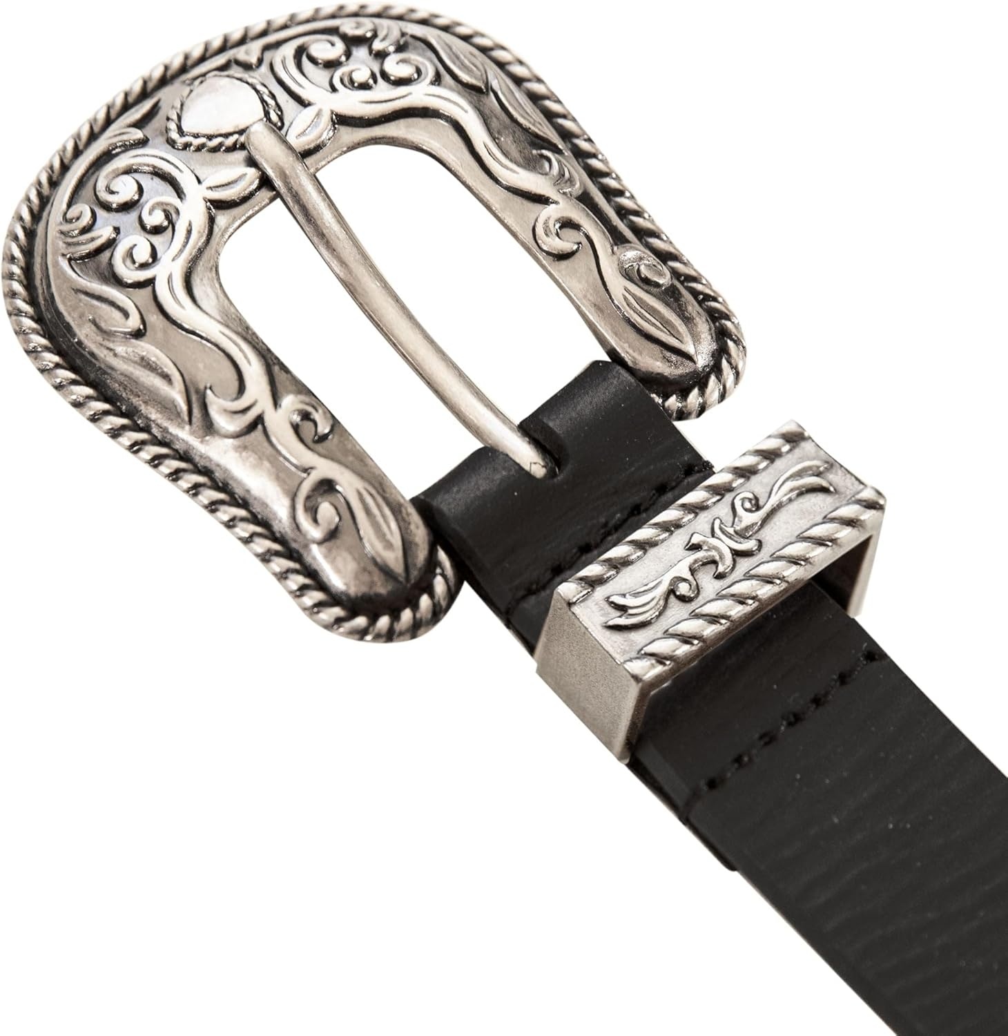 image:imageLucky Brand Womens Western Leather Belt Classic Fashion Vintage Buffalo Leather WesternInspiredWestern Buckle and Tip Black