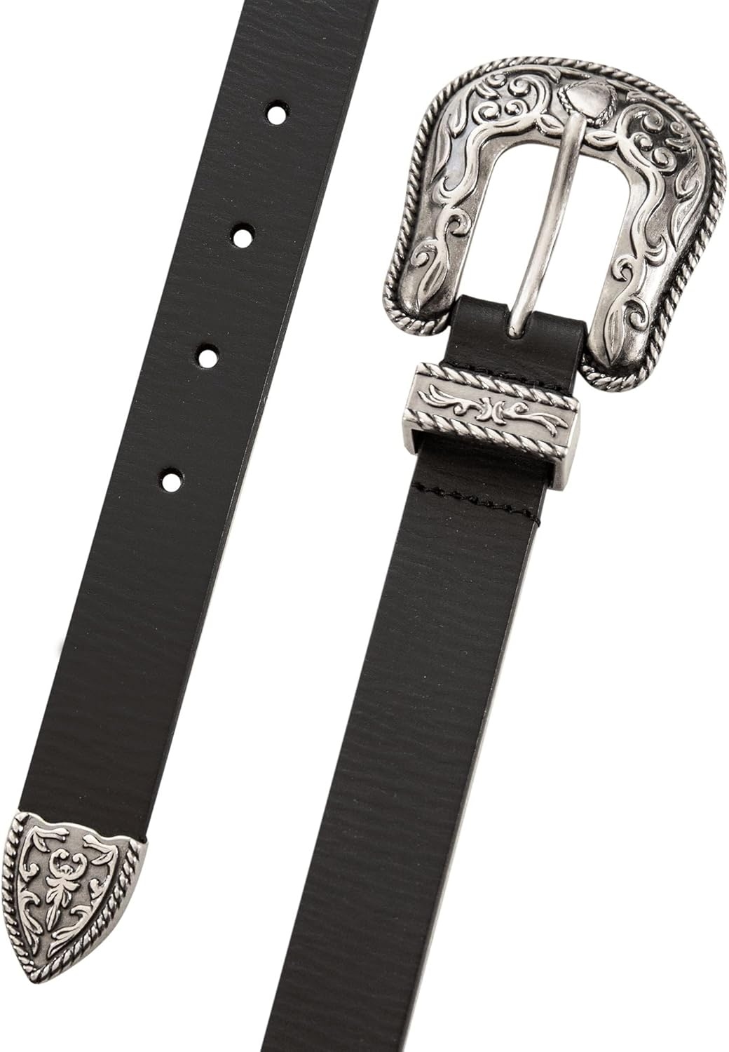 image:imageLucky Brand Womens Western Leather Belt Classic Fashion Vintage Buffalo Leather WesternInspiredWestern Buckle and Tip Black