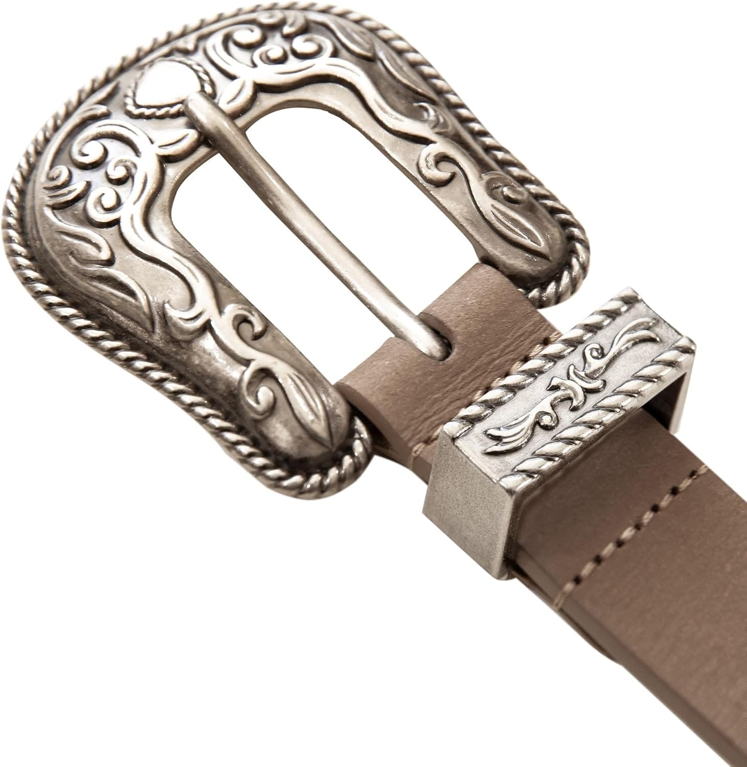 image:imageLucky Brand Womens Western Leather Belt Classic Fashion Vintage Buffalo Leather WesternInspiredWestern Buckle and Tip Sand