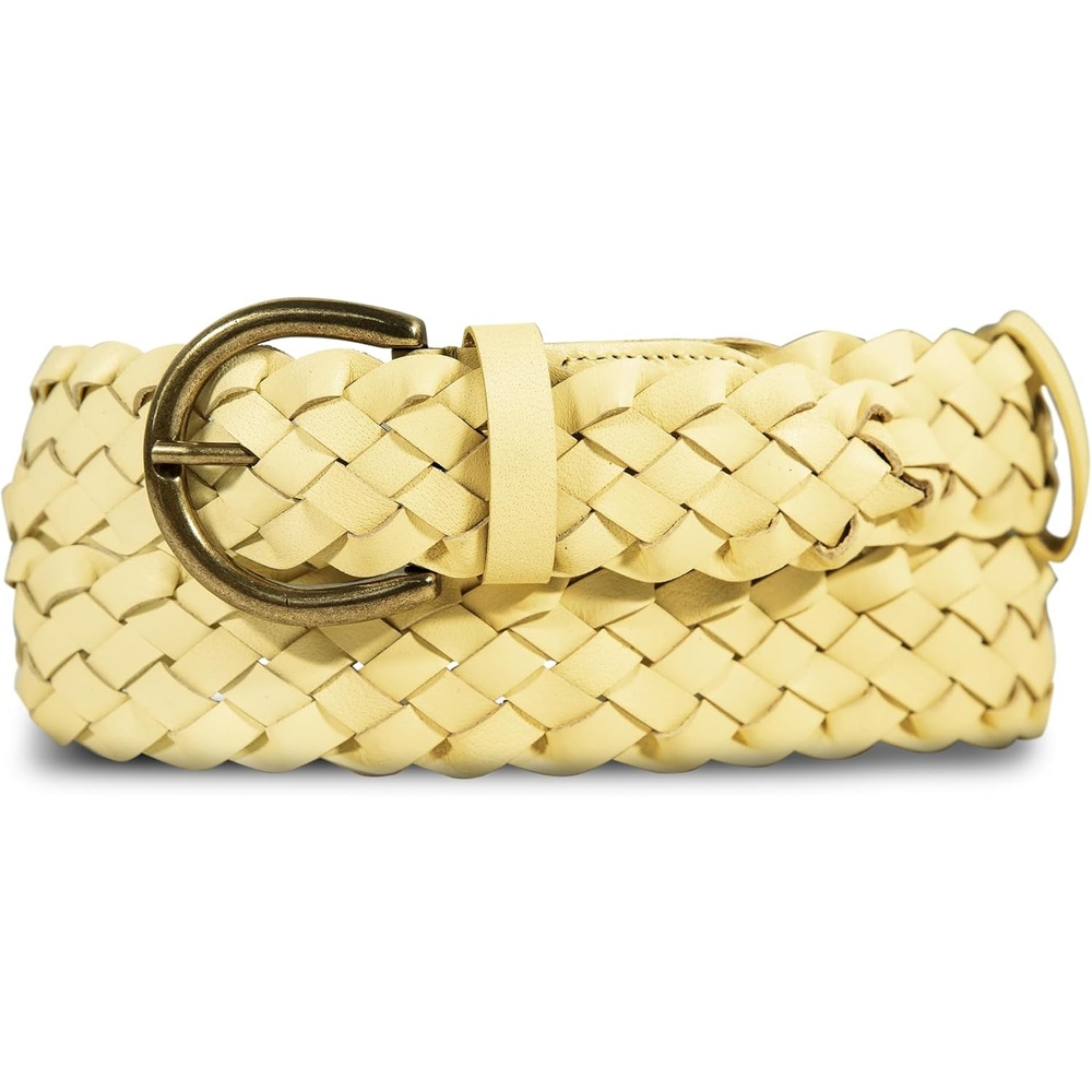 image:imageLucky Brand Womens Fashion Leather Belt Stylish Trend Classic Modern Jean Pant Skirt DressWoven Yellow