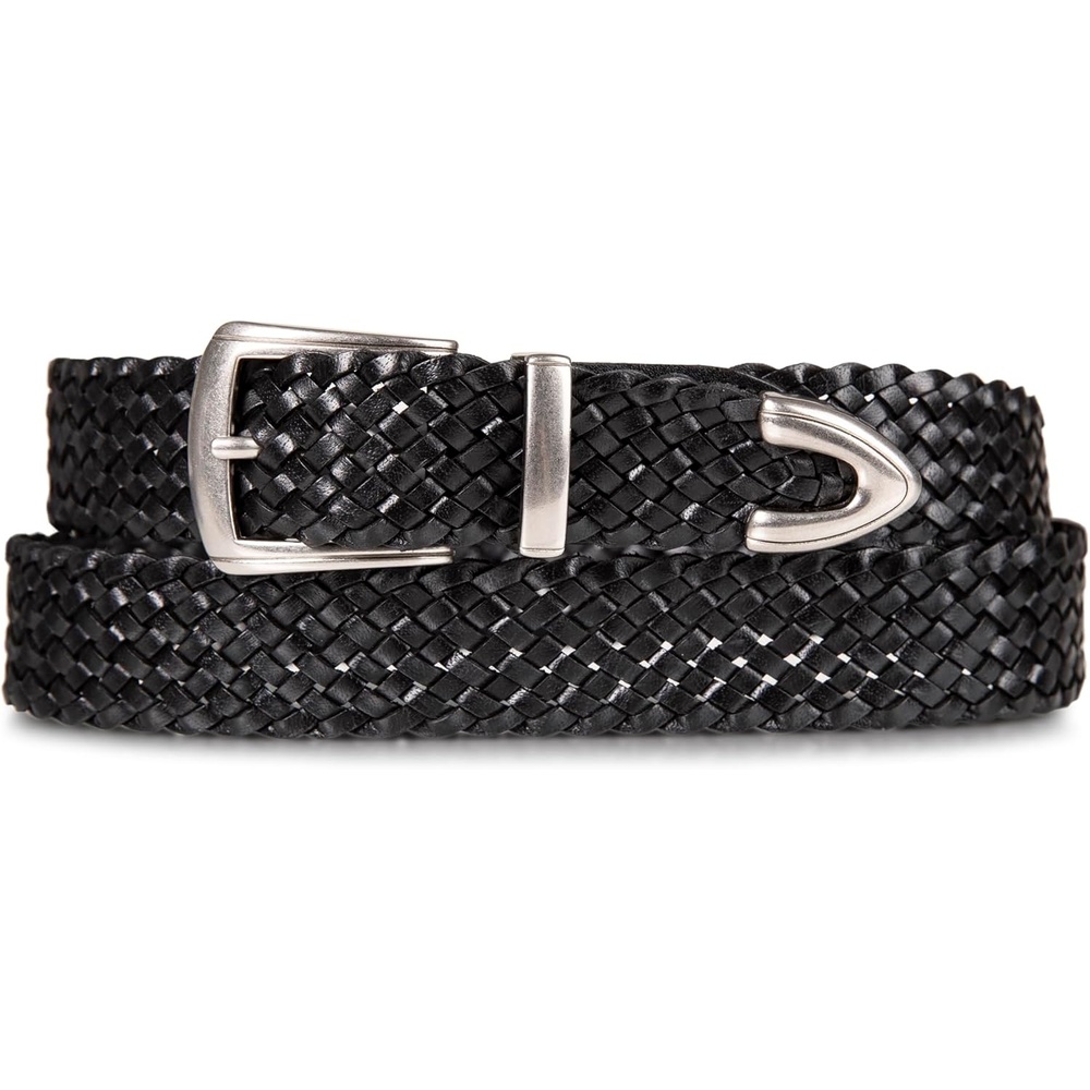 image:imageLucky Brand Womens Western Leather Belt Classic Fashion Vintage Buffalo Leather WesternInspiredBraided Black