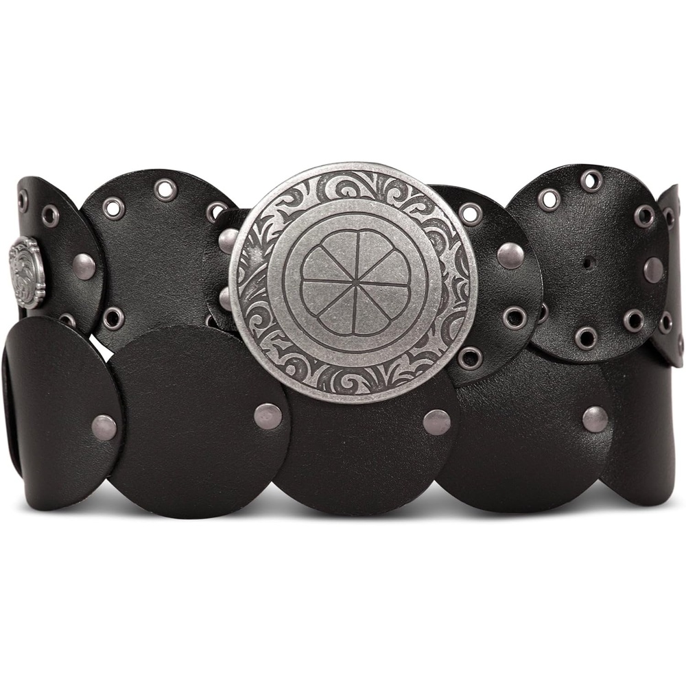 image:imageLucky Brand Womens Western Leather Belt Classic Fashion Vintage Buffalo Leather WesternInspiredGrommet Concho Black