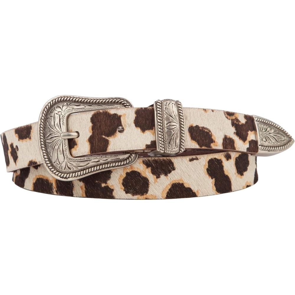 image:imageLucky Brand Womens Western Leather Belt Classic Fashion Vintage Buffalo Leather WesternInspiredHaircalf Western Spotted Cow