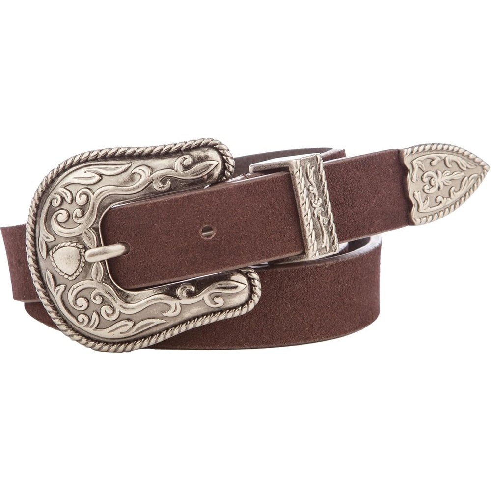 image:imageLucky Brand Womens Western Leather Belt  Classic  Fashion  Vintage  Buffalo Leather  WesternInspiredSuede Western  Brown