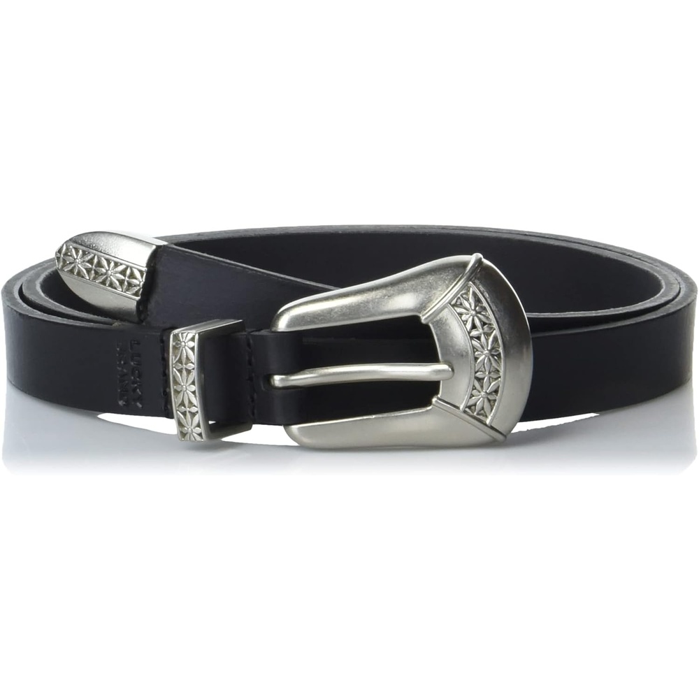 image:imageLucky Brand Womens Western Leather Belt Classic Fashion Vintage Buffalo Leather WesternInspiredWestern Buckle Black