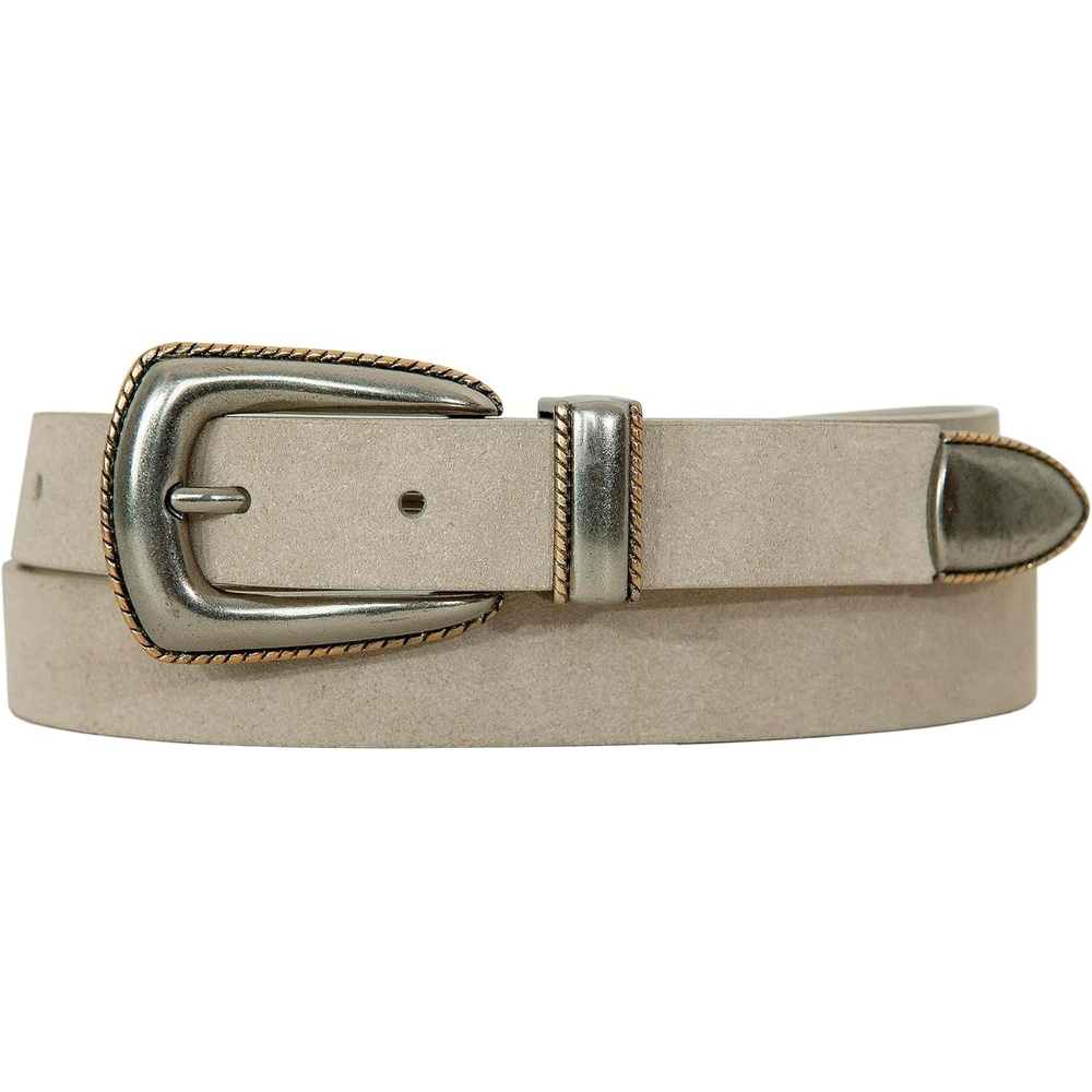image:imageLucky Brand Womens Western Leather Belt Classic Fashion Vintage Buffalo Leather WesternInspiredWestern Suede Distressed White