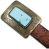 Lucky Brand Women’s Western Leather Belt | Classic | Fashion | Vintage | Buffalo Leather | Western-Inspired(Big Buckle – Brown)