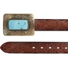 Lucky Brand Women’s Western Leather Belt | Classic | Fashion | Vintage | Buffalo Leather | Western-Inspired(Big Buckle – Brown)