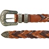 Lucky Brand Women’s Western Leather Belt | Classic | Fashion | Vintage | Buffalo Leather | Western-Inspired(Braided Western – Multi)