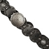 Lucky Brand Women’s Western Leather Belt | Classic | Fashion | Vintage | Buffalo Leather | Western-Inspired(Grommet Concho – Black)