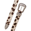 Lucky Brand Women’s Western Leather Belt | Classic | Fashion | Vintage | Buffalo Leather | Western-Inspired(Haircalf Western – Spotted Cow)