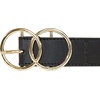 Lucky Brand Women’s Western Leather Belt | Classic | Fashion | Vintage | Buffalo Leather | Western-Inspired(Leather Double Ring – Black)