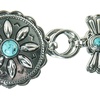 Lucky Brand Women’s Western Leather Belt | Classic | Fashion | Vintage | Buffalo Leather | Western-Inspired(Metal Turquoise – Silver)