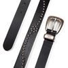 Lucky Brand Women’s Western Leather Belt | Classic | Fashion | Vintage | Buffalo Leather | Western-Inspired(Studded Leather – Black)